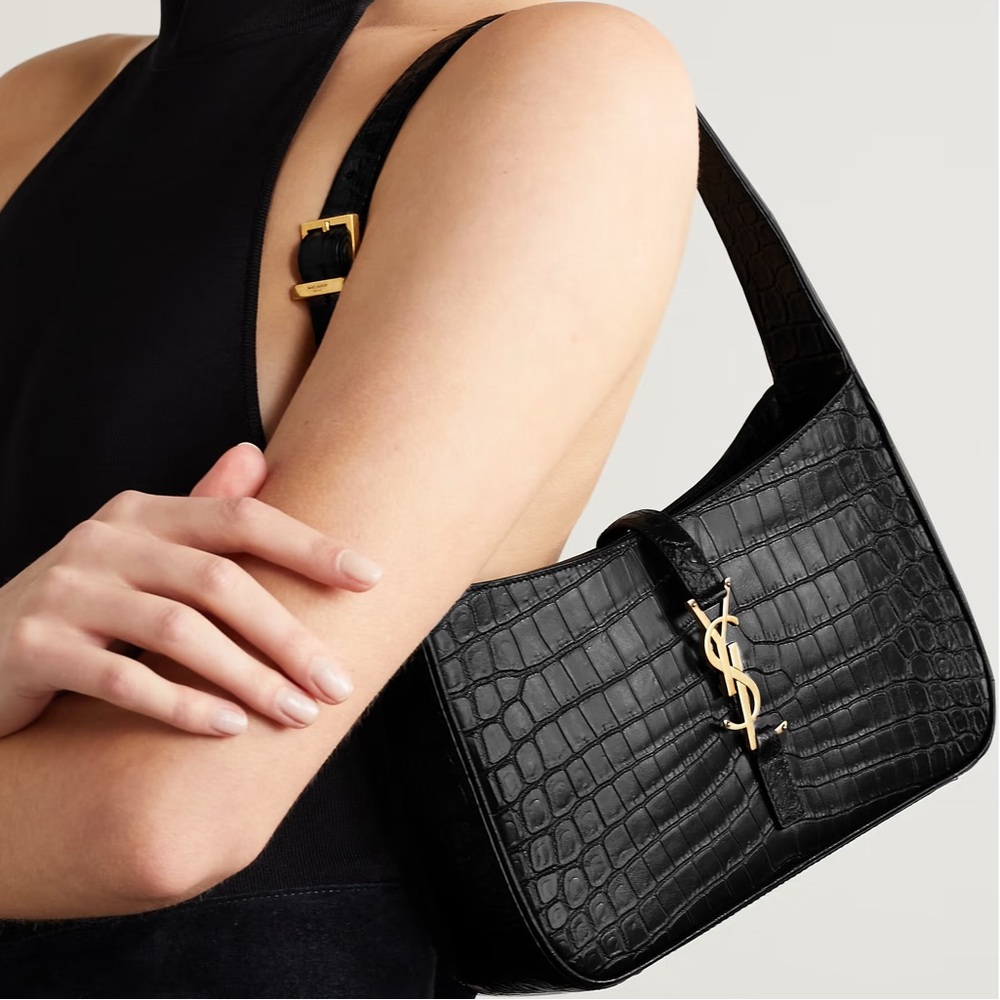 Saint Laurent Le 5 à 7 croc-effect leather shoulder bag